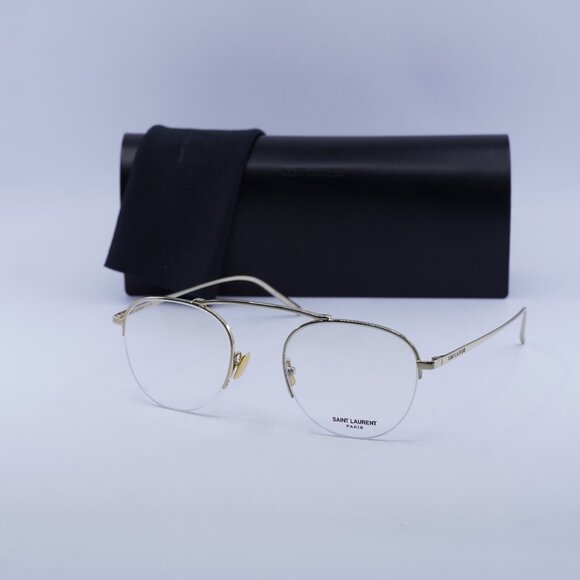 Saint Laurent SL576 002 Round Eyeglasses – Shiny Gold 51mm - Picture 1 of 8